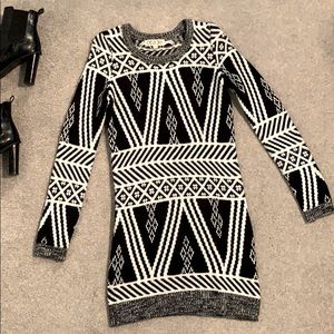 Black and white sweater dress